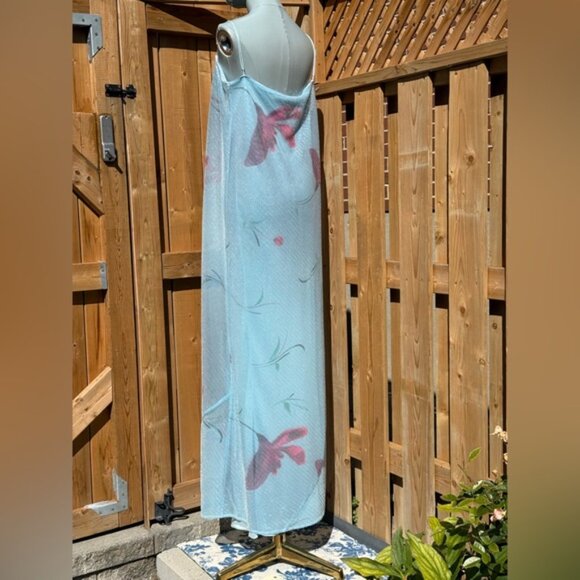 🆕 RAT & BOA 🧿 NWOT Marisol Blue Floral Printed Sequin Shimmer Maxi Dress SzXXL - Picture 5 of 12